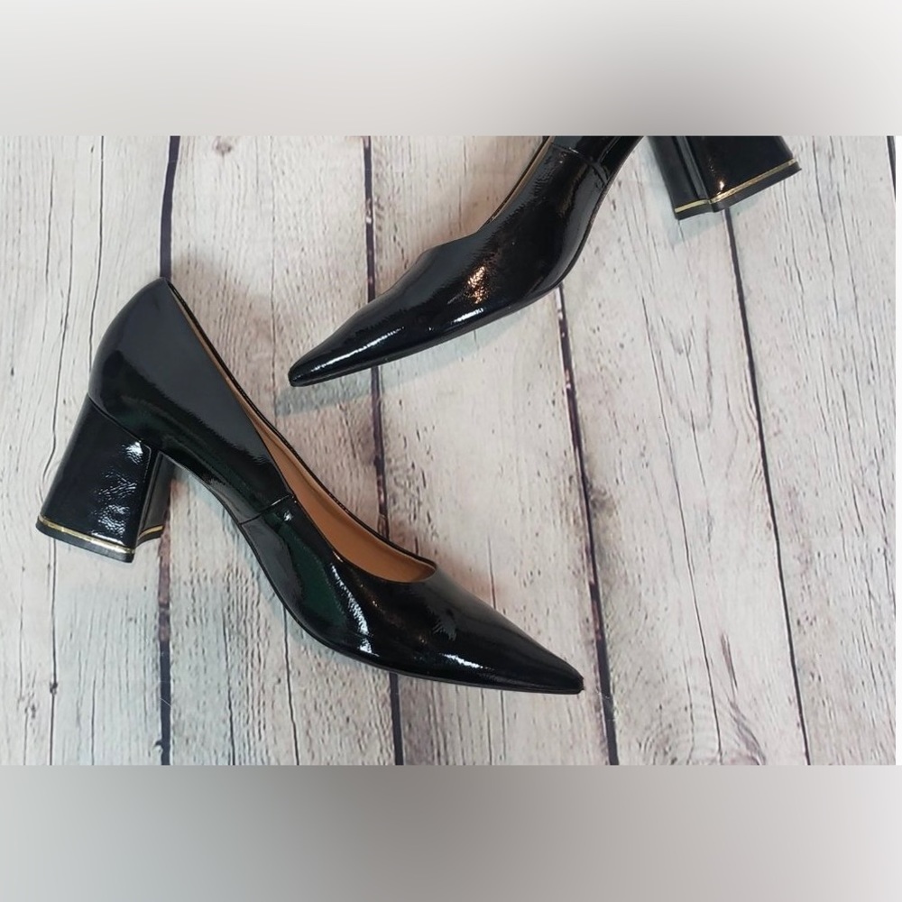 Zara Black Patent Leather Pumps Size 40/8.5